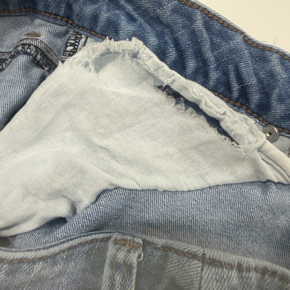 Chico's Light Blue Patchwork Straight-Leg Jeans - image 10